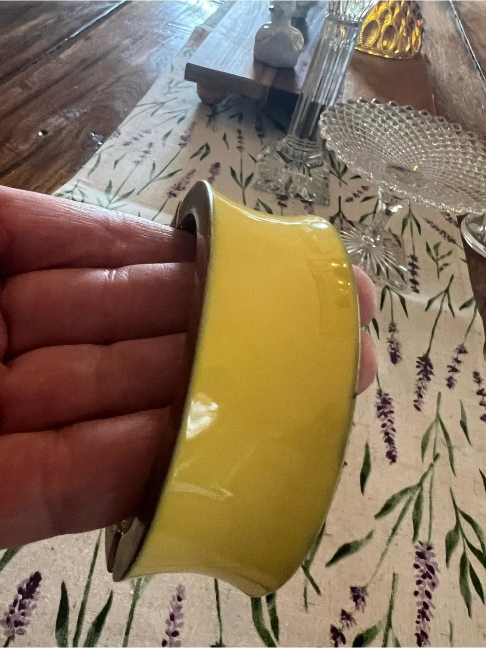 Yellow Curved metal hinged bracelet
